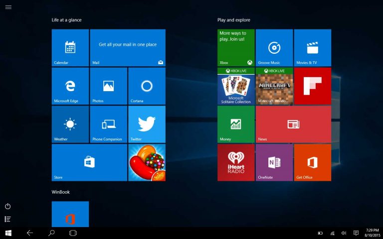 Winbook TW801 Windows 10 clean install