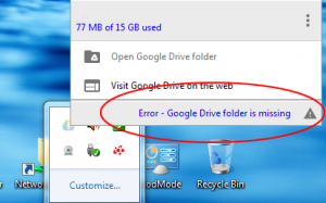 Google Drive folder missing