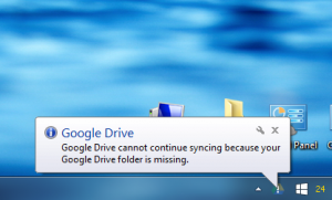 Google Drive error message