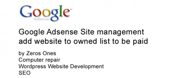 AdSense Site Management add Website Owned Site List