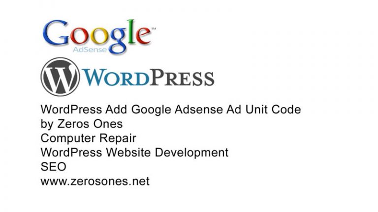 WordPress add Google Adsense ad unit code