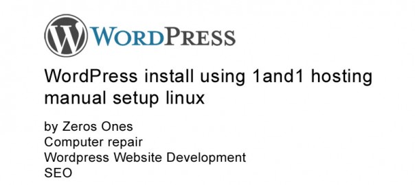 Wordpress install 1and1 hosting