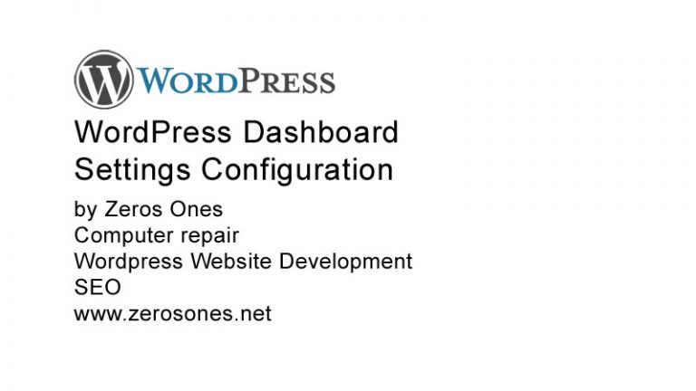 WordPress Dashboard Settings Configuration