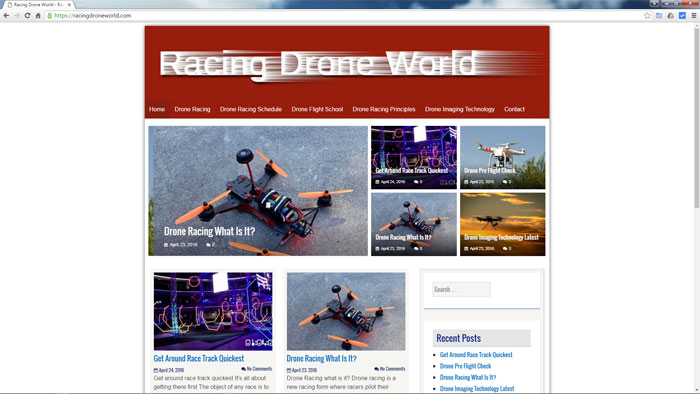 Zeros Ones developed WordPress website design Racing Drone World