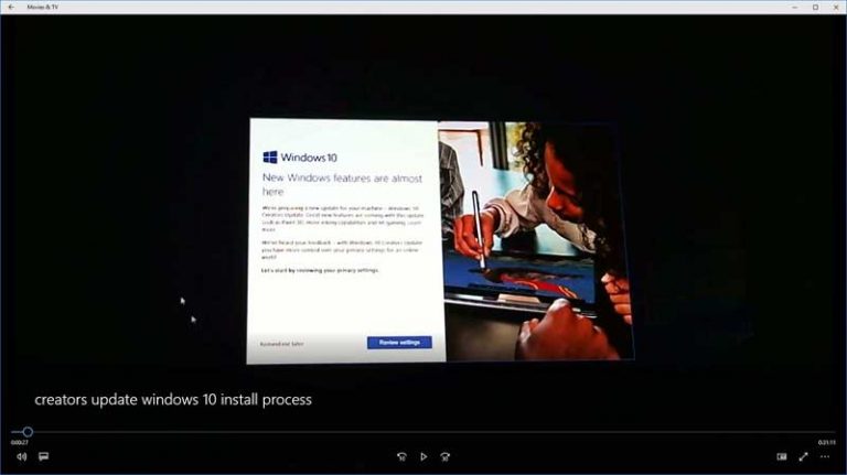 Creators Update Windows 10 Install Process